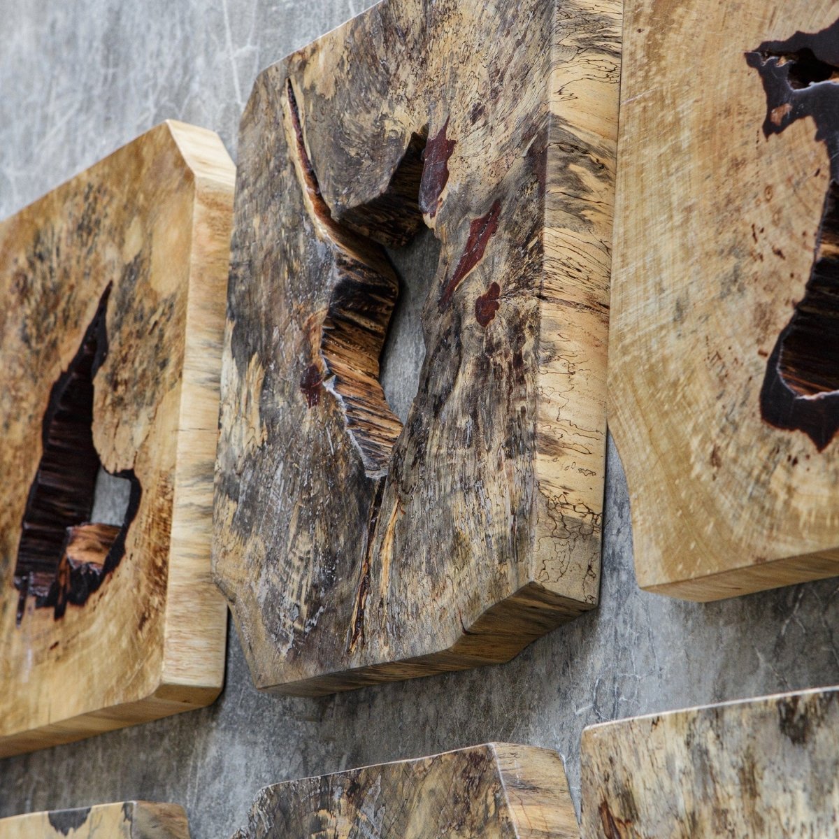 Bahati Wood Wall Decor In Natural, S/9 - Uttermost - Wood Wall Decor by Modest Hut