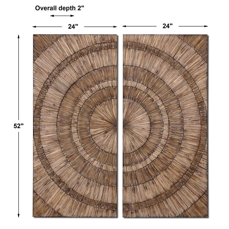 Lanciano Wood Wall Panels, S/2 - Uttermost - Wood Wall Decor by Modest Hut