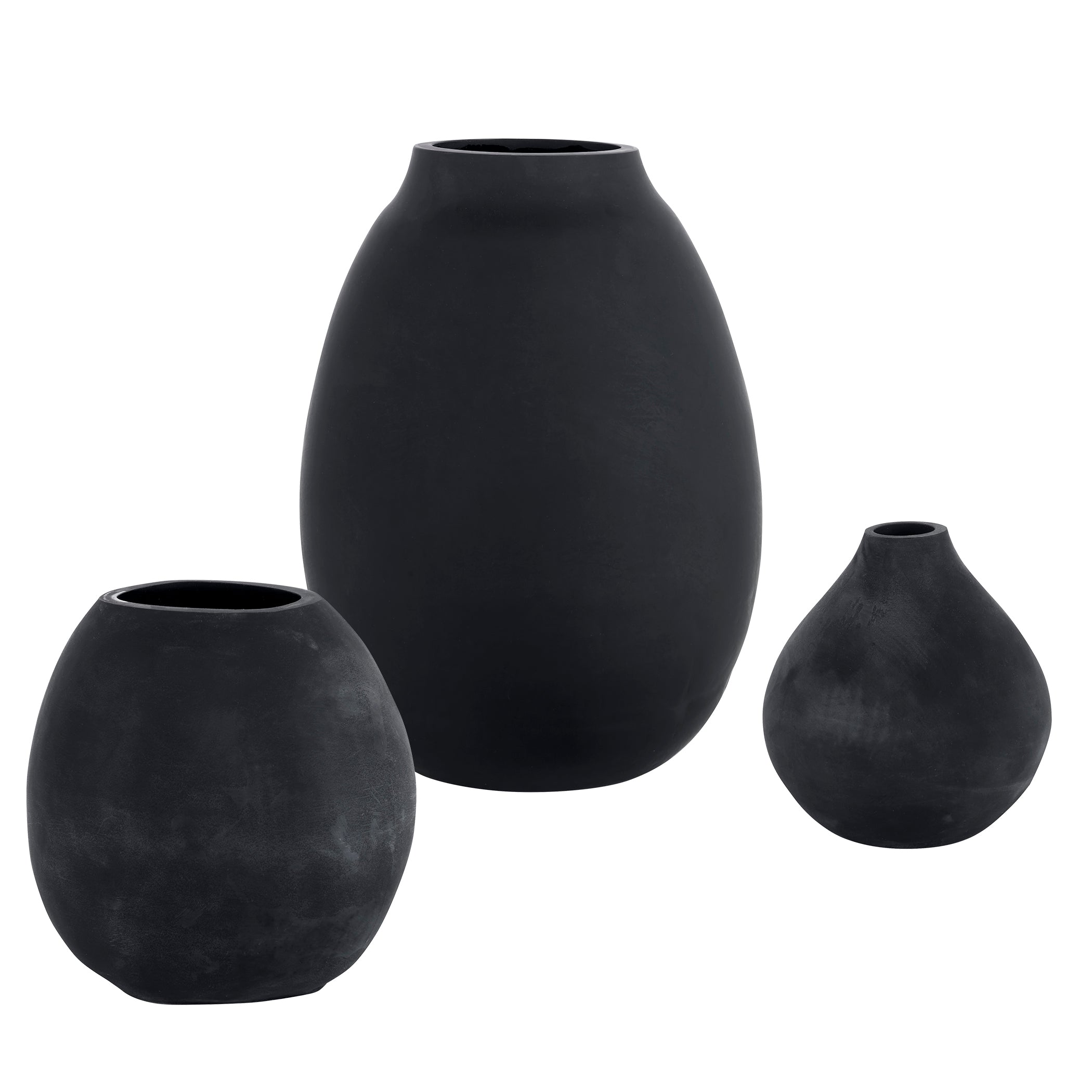 Hearth Matte Black Vases, Set/3 Uttermost