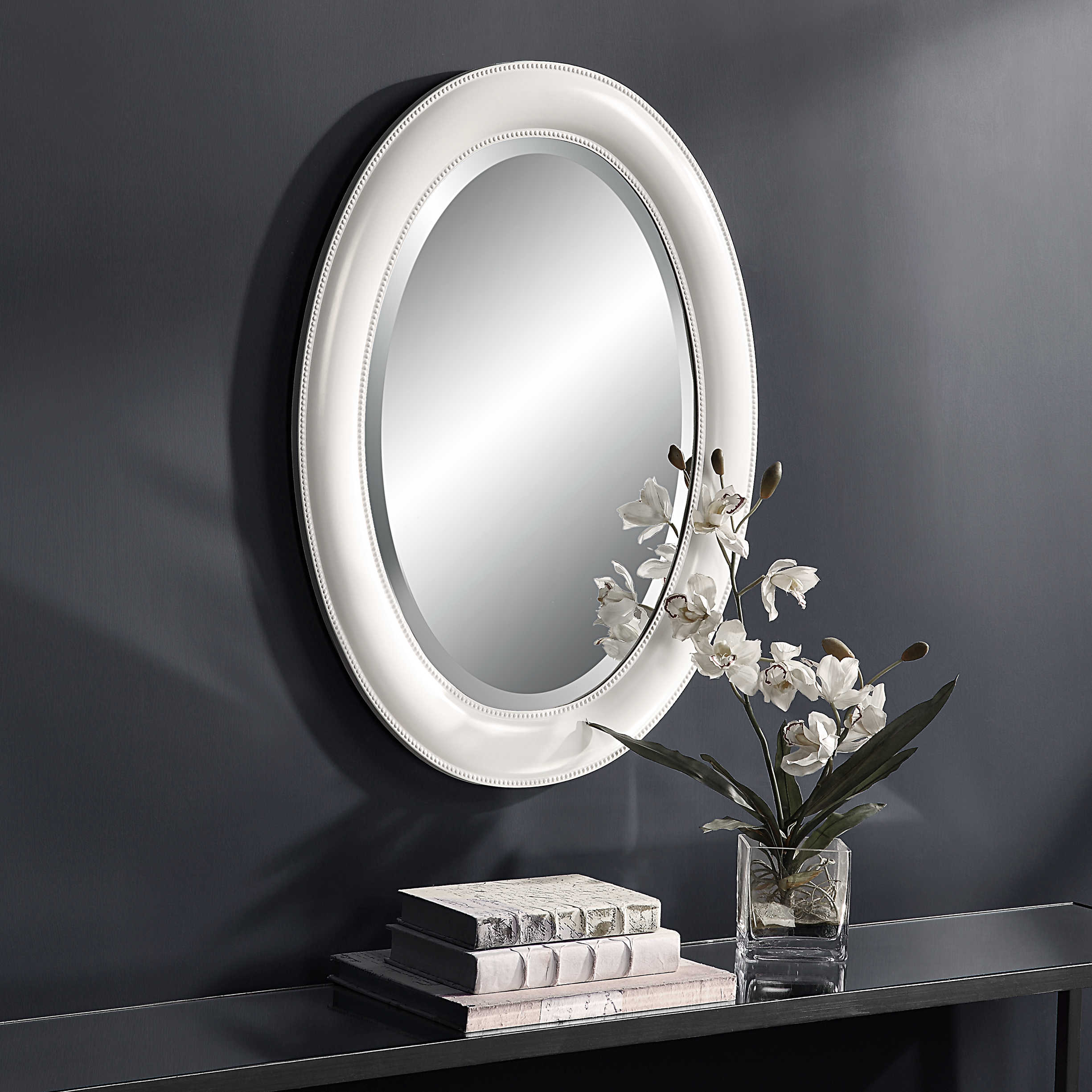 White Oval Mirror Uttermost