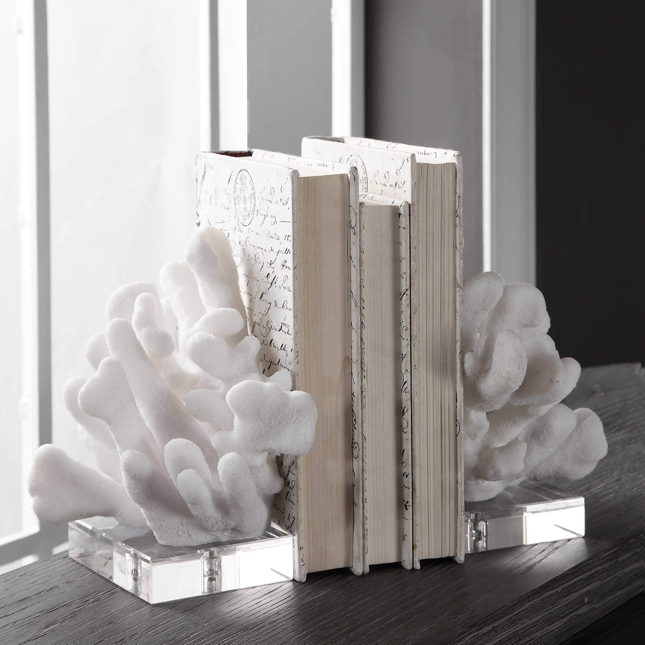 Charbel White Coral Bookends Uttermost