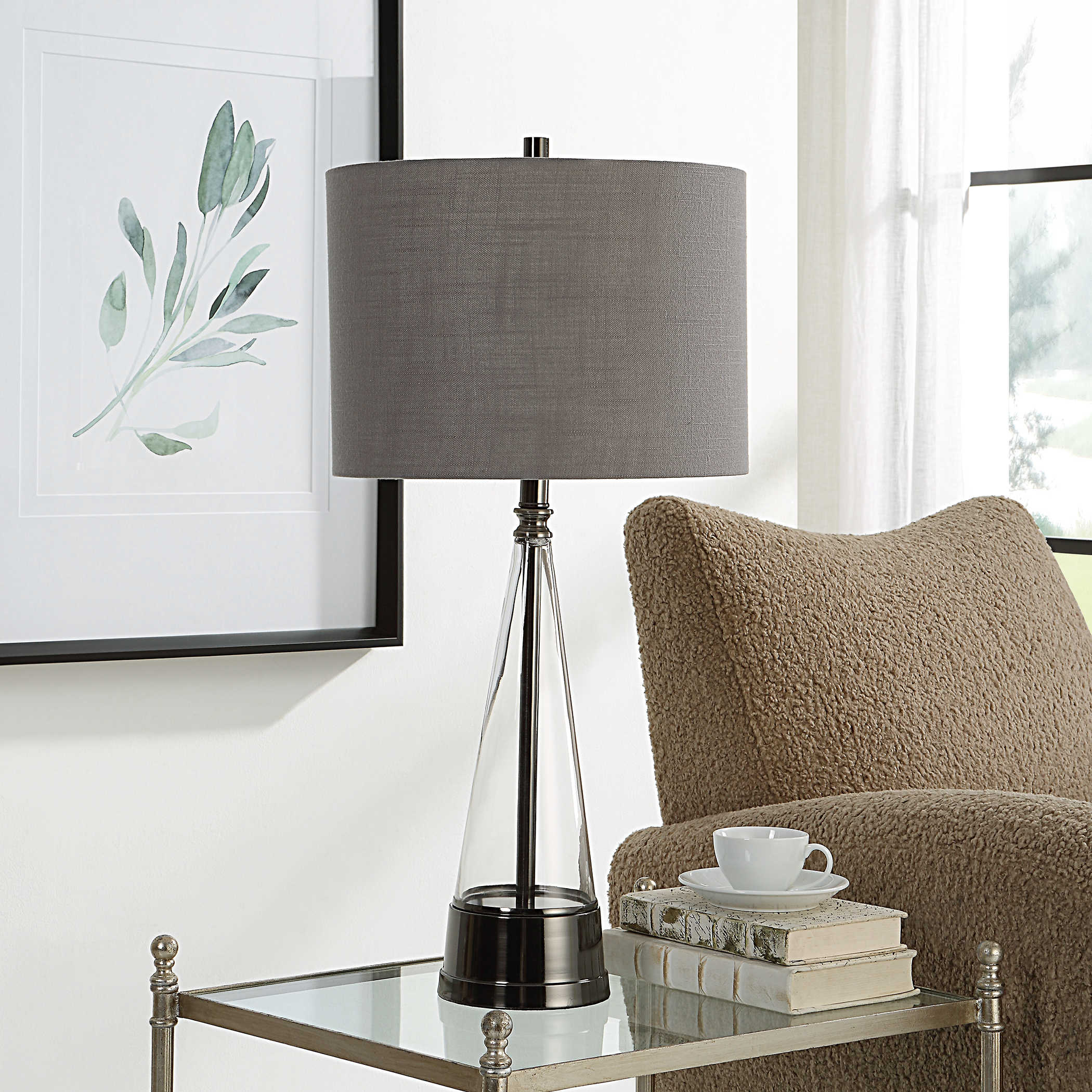 Contemporary Style Cone Shaped Table Lamp Uttermost