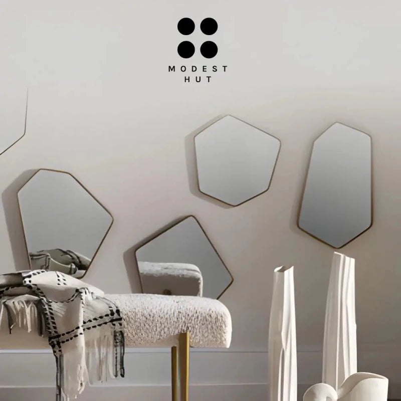 modern geometric wall mirrors in a modern style