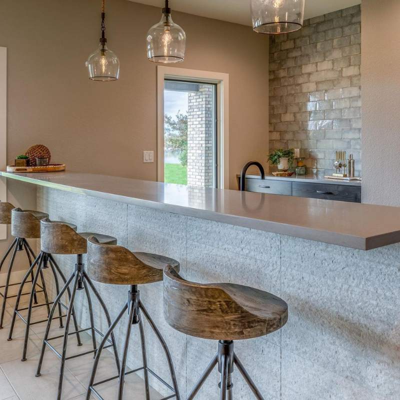 Contemporary bar stools with upholstered seats and metal frames for kitchen islands and home bars