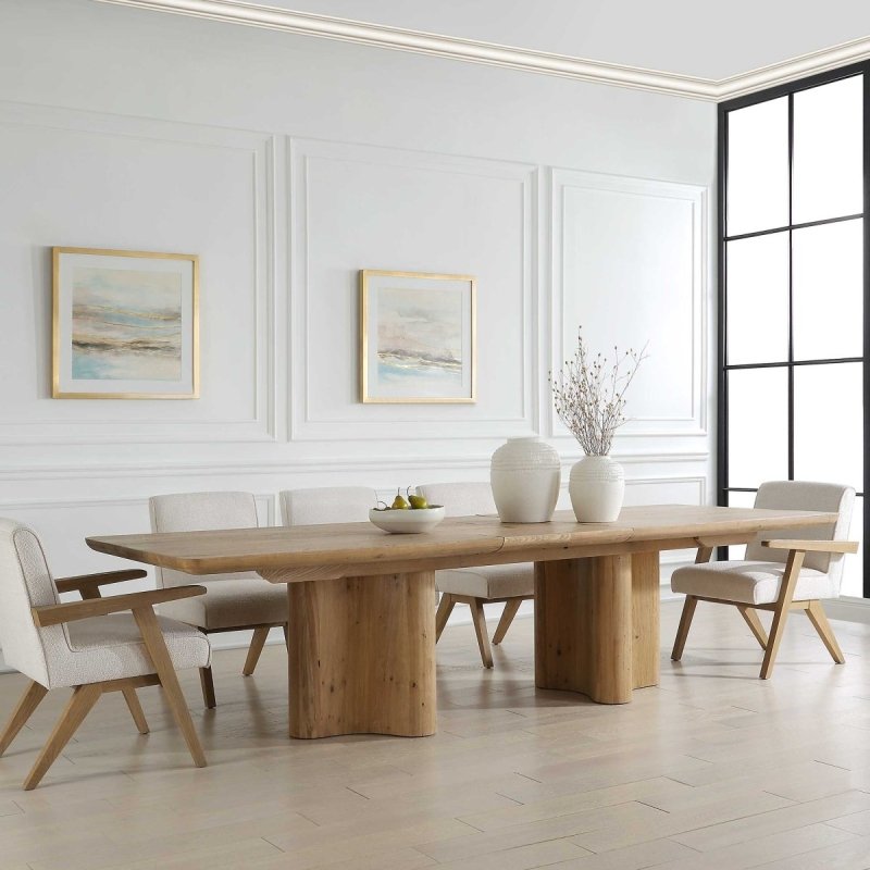 Modern dining table in wood and metal with contemporary design for stylish dining room