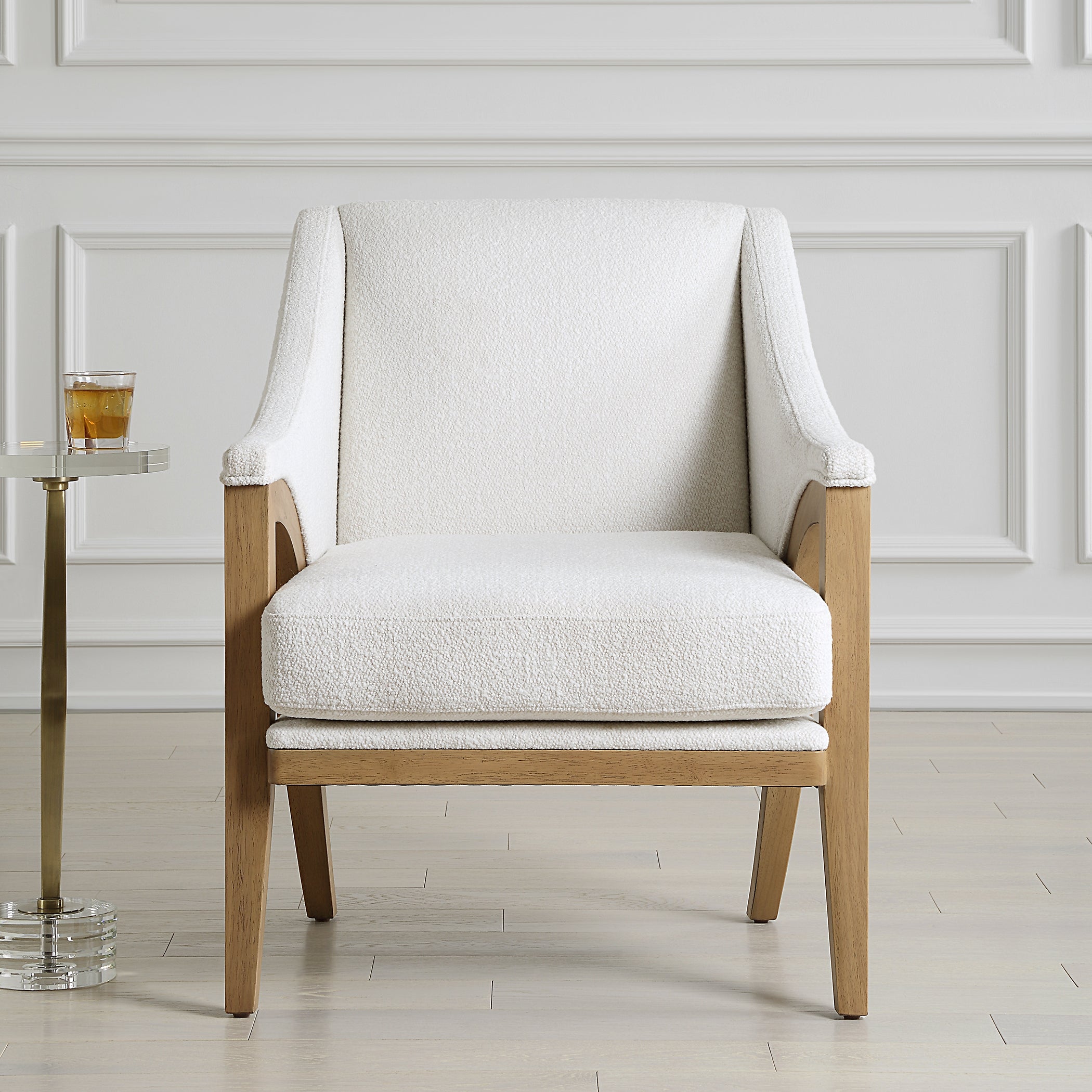 Evolve White Fabric Accent Chair