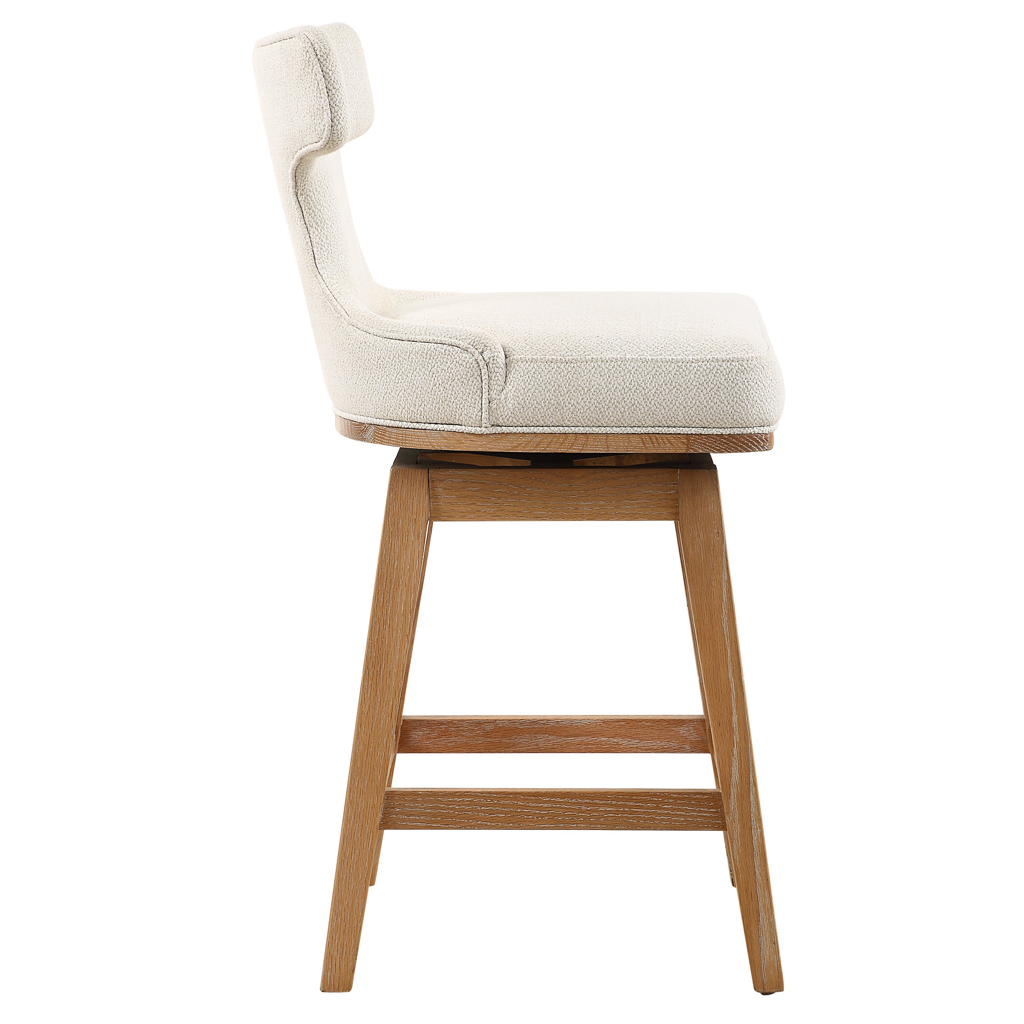 Klismos Off-White Fabric Counter Stool