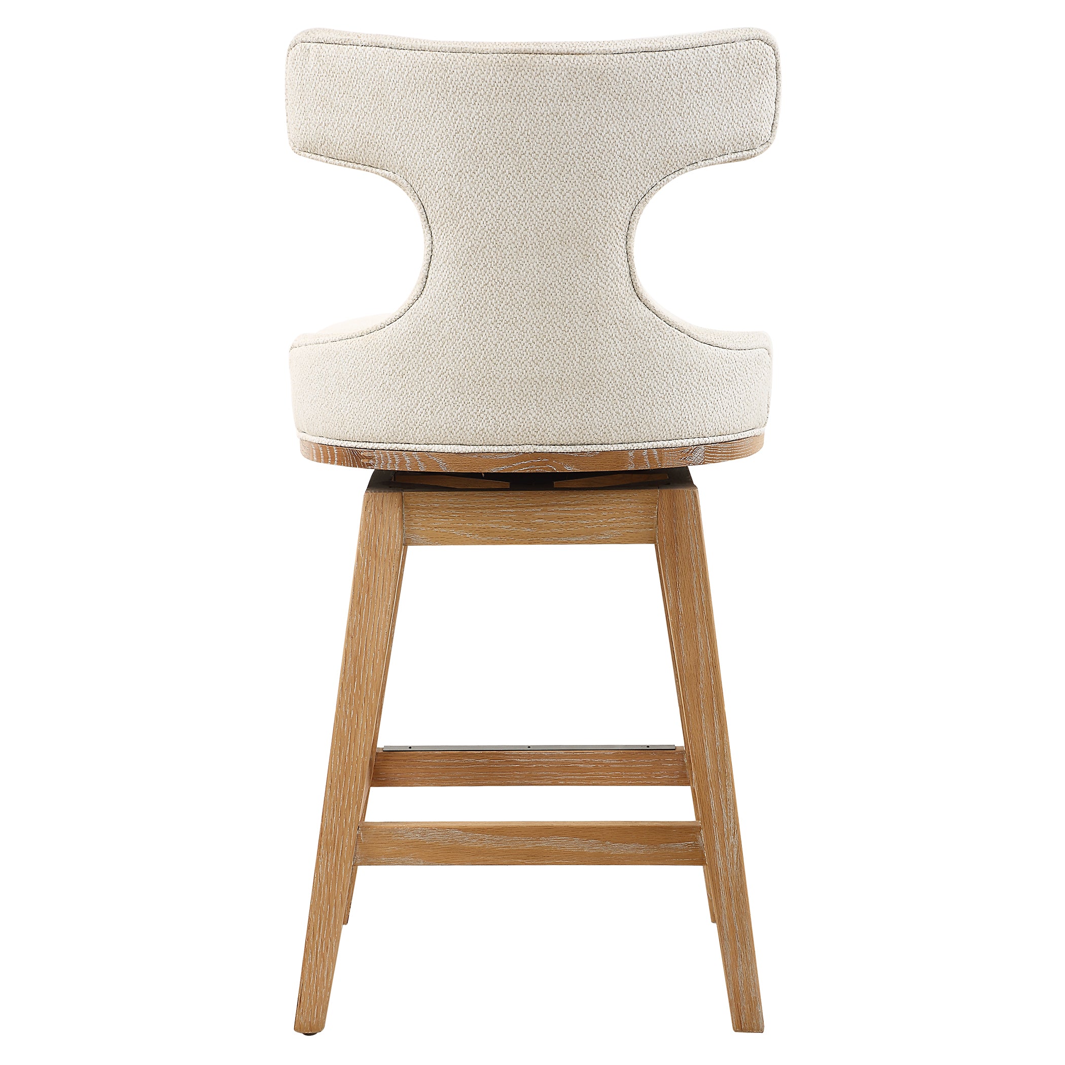 Klismos Off-White Fabric Counter Stool