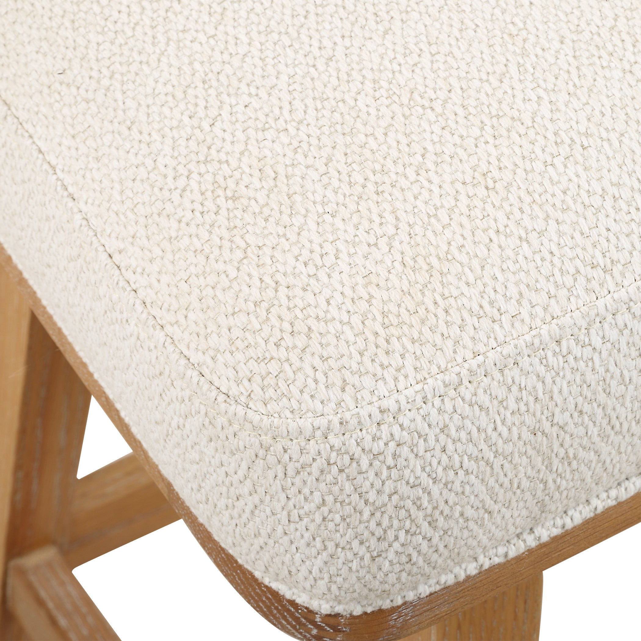 Klismos Off-White Fabric Counter Stool