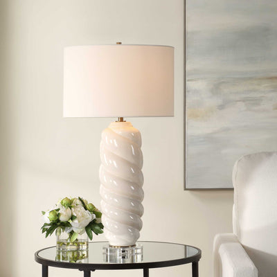 Anneli White Swirl Table Lamp - Uttermost - by Modest Hut