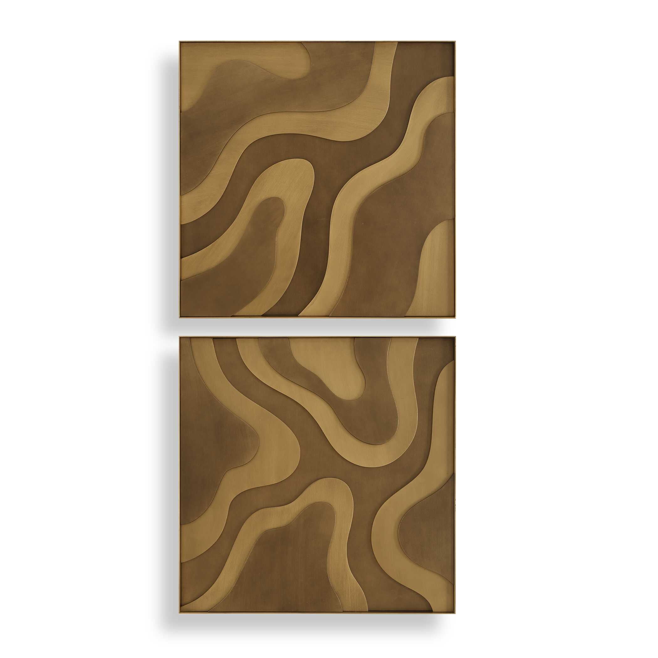 Golden Terrain Wooden Wall Decor Set 2 by Uttermost product view