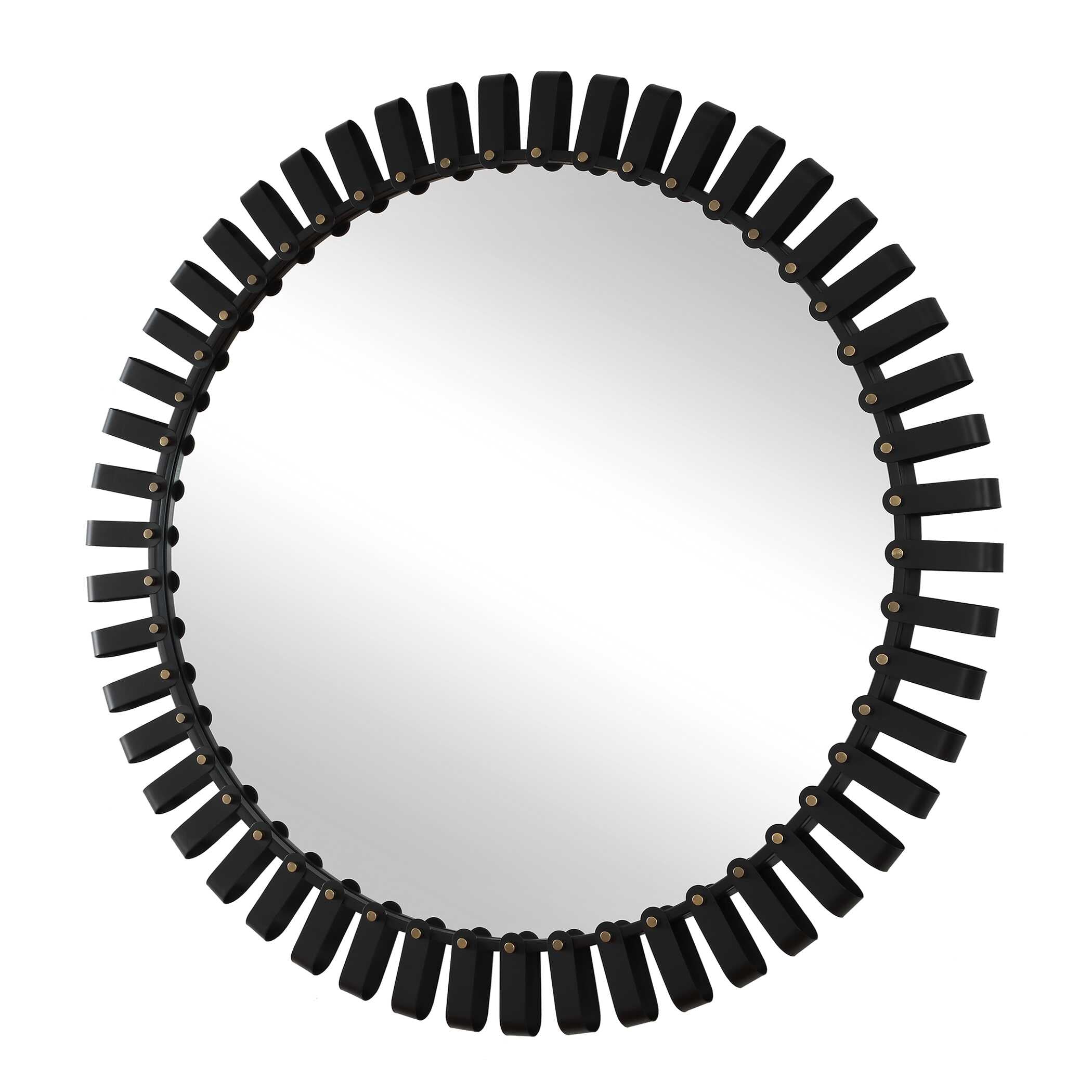 Jael Black Round Mirror by Uttermost alternate view 2