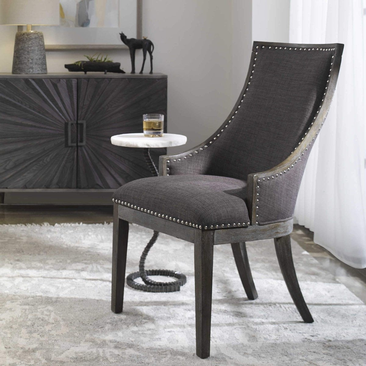 Charcoal Adrian Accent Chair - Uttermost - Accent Chairs by Modest Hut