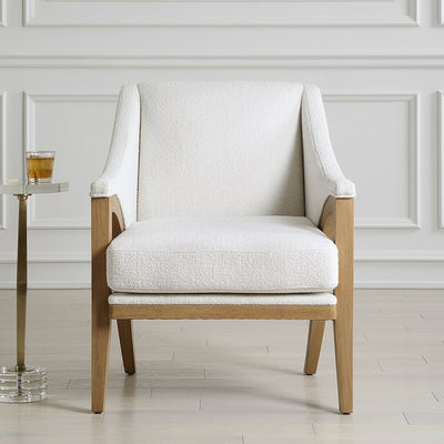 Evolve White Fabric Accent Chair - Uttermost - Accent Chairs by Modest Hut