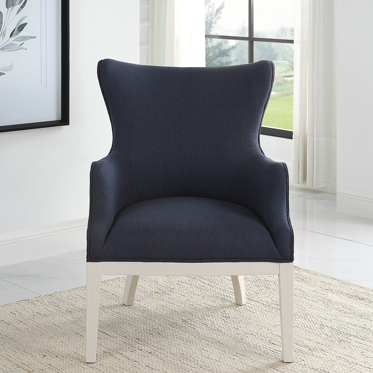 Gordonston Blue Fabric Accent Chair - Uttermost - Accent Chairs by Modest Hut