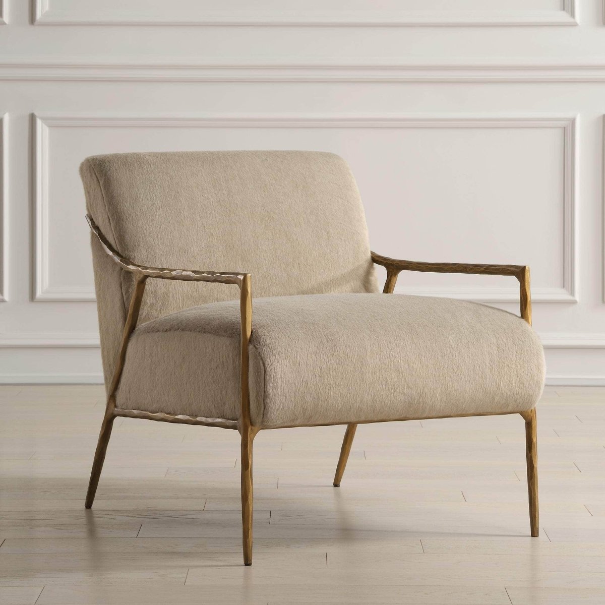 Kashmir Aged Gold Accent Chair - Uttermost - Accent Chairs by Modest Hut