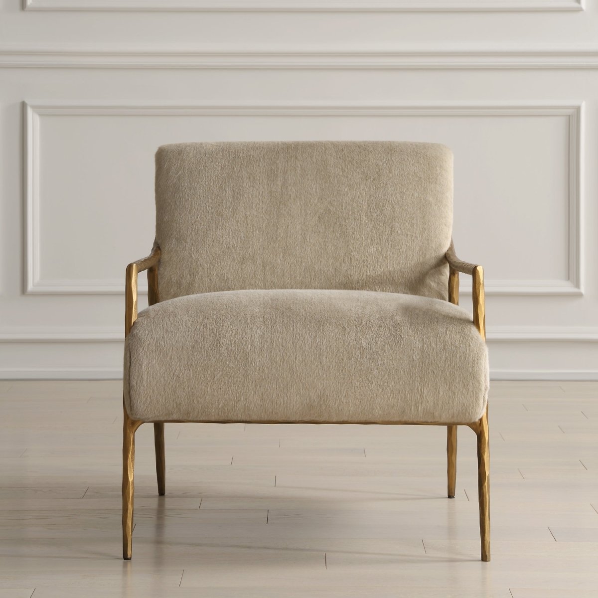 Kashmir Aged Gold Accent Chair - Uttermost - Accent Chairs by Modest Hut