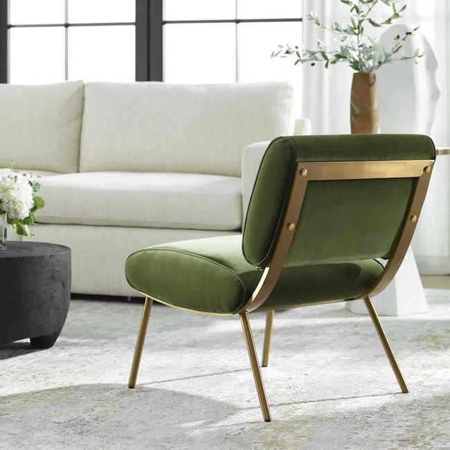 Knoll Olive Green Accent Chair - Uttermost - Accent Chairs by Modest Hut