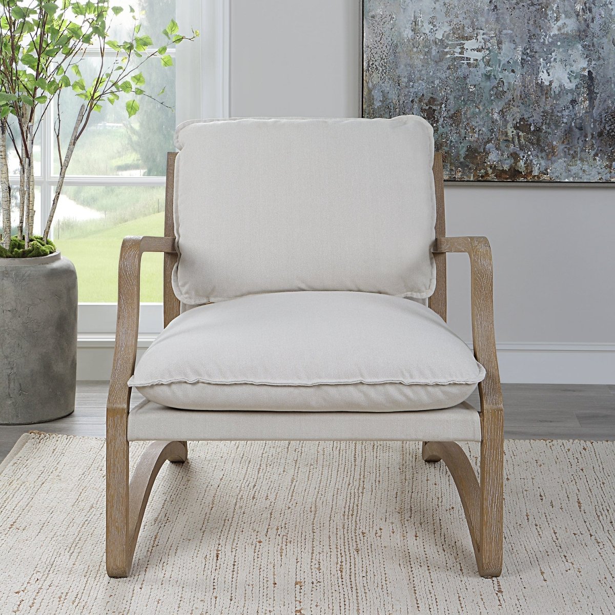 Melora Solid Oak Accent Chair - Uttermost - Accent Chairs by Modest Hut