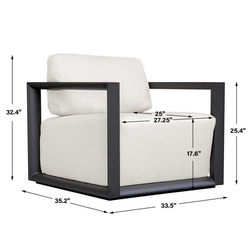 Dimension guide for the Remsen Outdoor Lounge Chair Java Black/Oyster accent chair