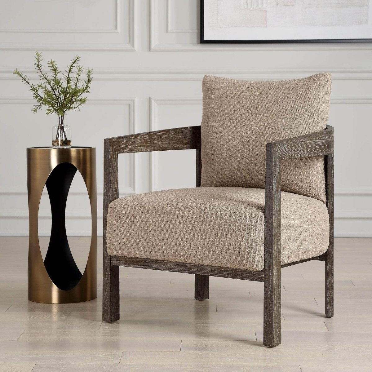 Sienna Sand Fabric Accent Chair - Uttermost - Accent Chairs by Modest Hut