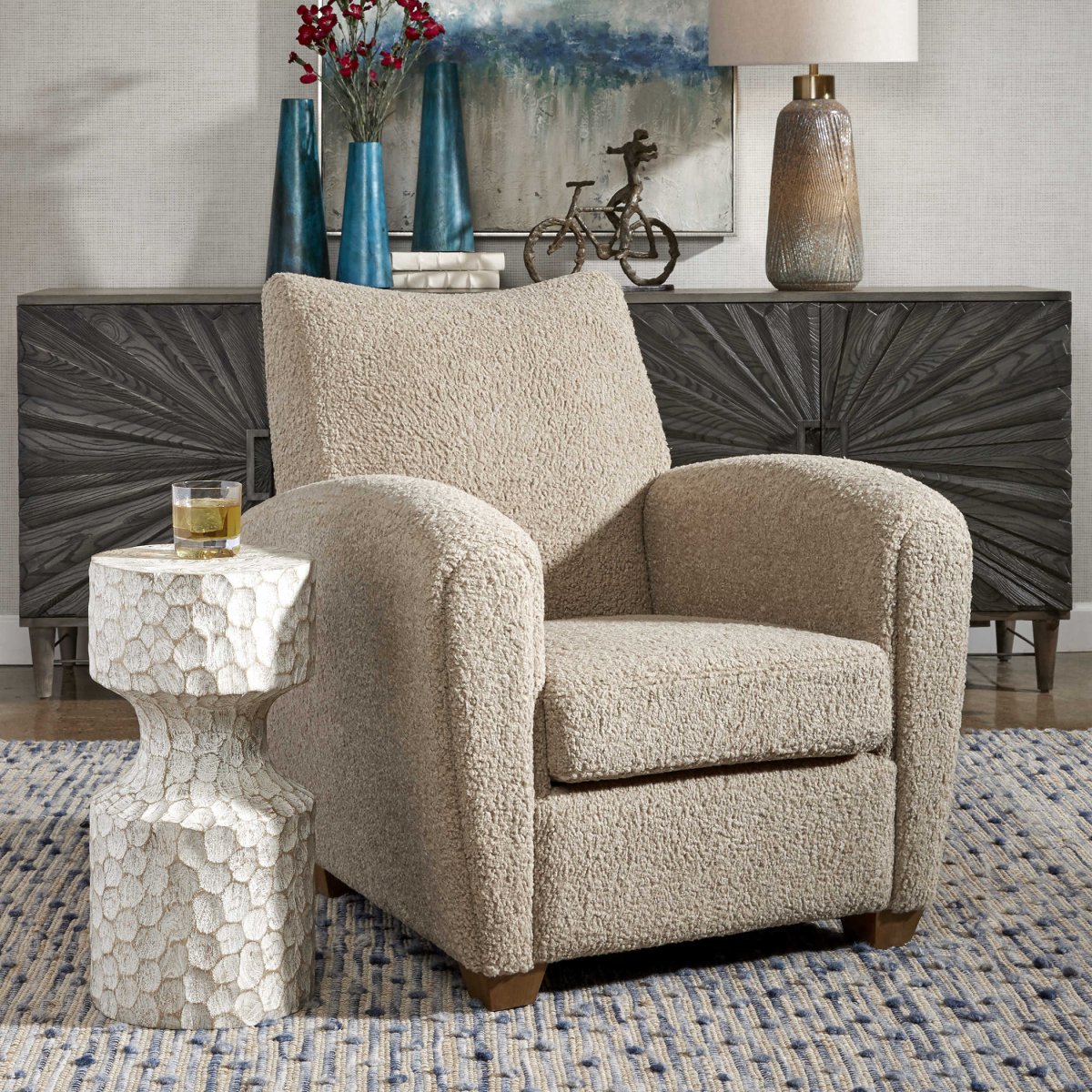 Teddy Latte Accent Chair - Uttermost - Accent Chairs by Modest Hut