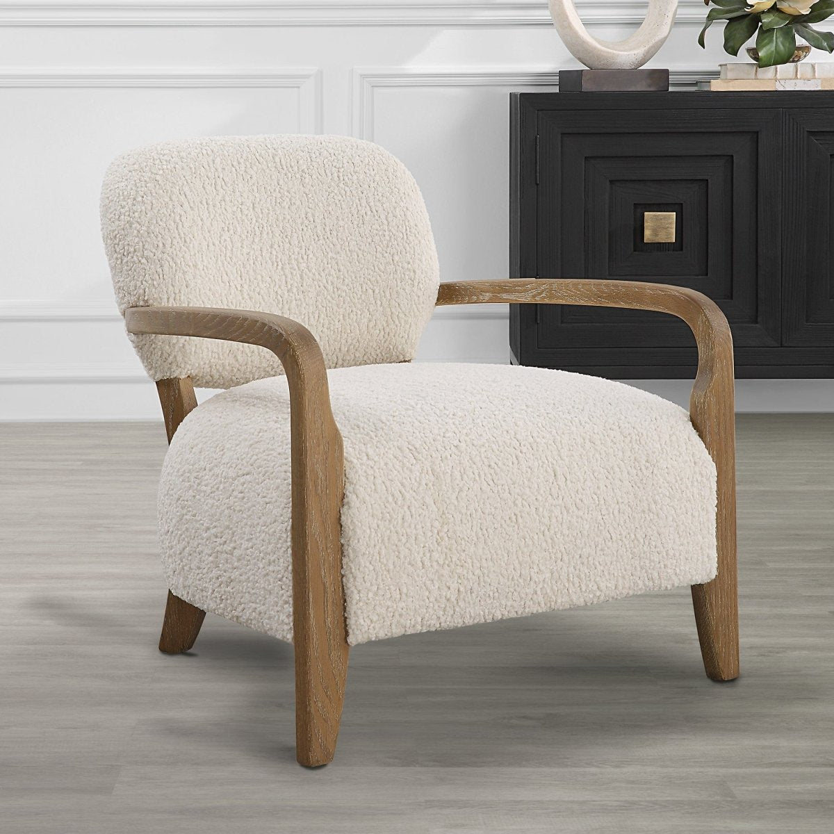 Telluride Natural Shearling Accent Chair - Uttermost - Accent Chairs by Modest Hut