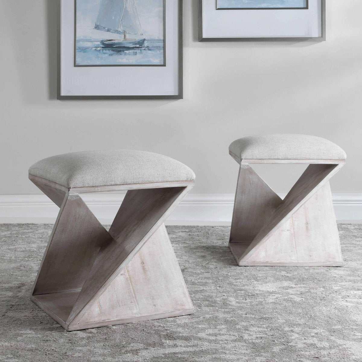 Benue Coastal Accent Stool - Uttermost - Accent Stools by Modest Hut