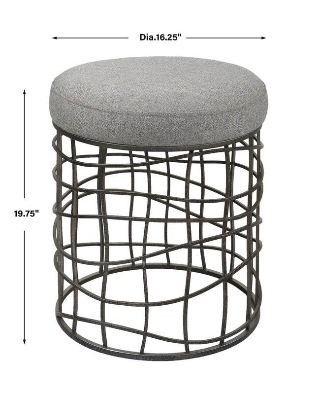 Carnival Iron Round Accent Stool - Uttermost - Accent Stools by Modest Hut