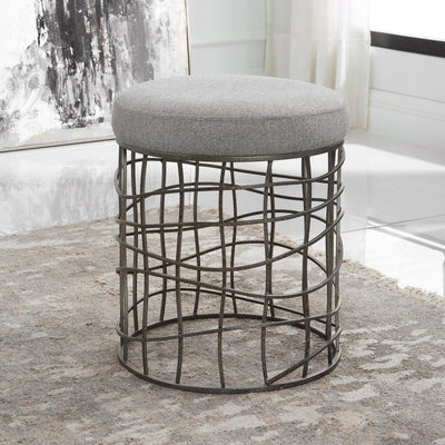 Carnival Iron Round Accent Stool - Uttermost - Accent Stools by Modest Hut