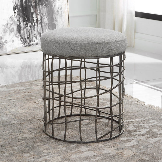 Carnival Iron Round Accent Stool - Uttermost - Accent Stools by Modest Hut