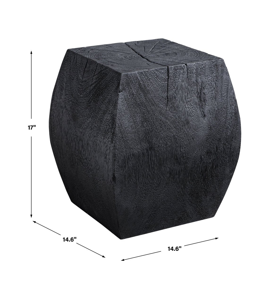 Grove Black Wooden Accent Stool - Uttermost - Accent Stools by Modest Hut