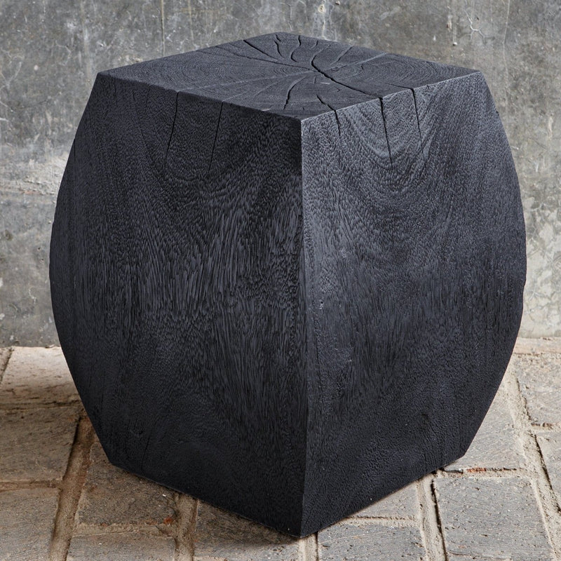 Grove Black Wooden Accent Stool - Uttermost - Accent Stools by Modest Hut