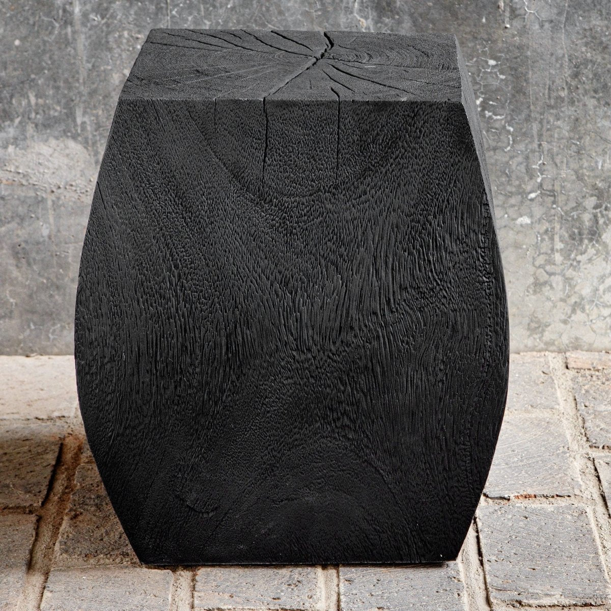 Grove Black Wooden Accent Stool - Uttermost - Accent Stools by Modest Hut