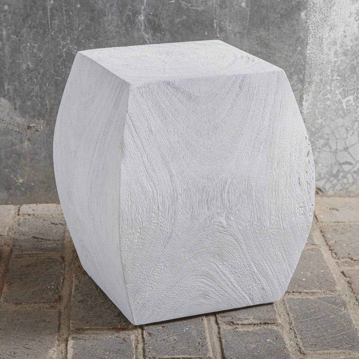 Grove Ivory Wooden Accent Stool - Uttermost - Accent Stools by Modest Hut