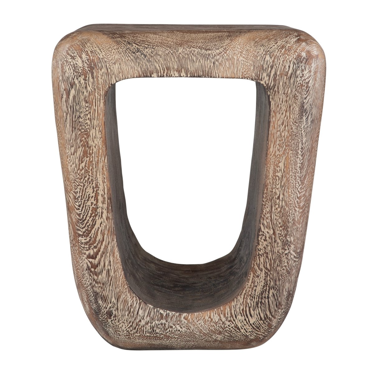 Loophole Bleached Wash Accent Stool - Uttermost - Accent Stools by Modest Hut