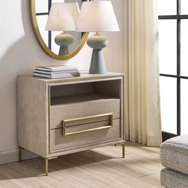 Alessia Modern Light Oak Side Table - Accent Tables