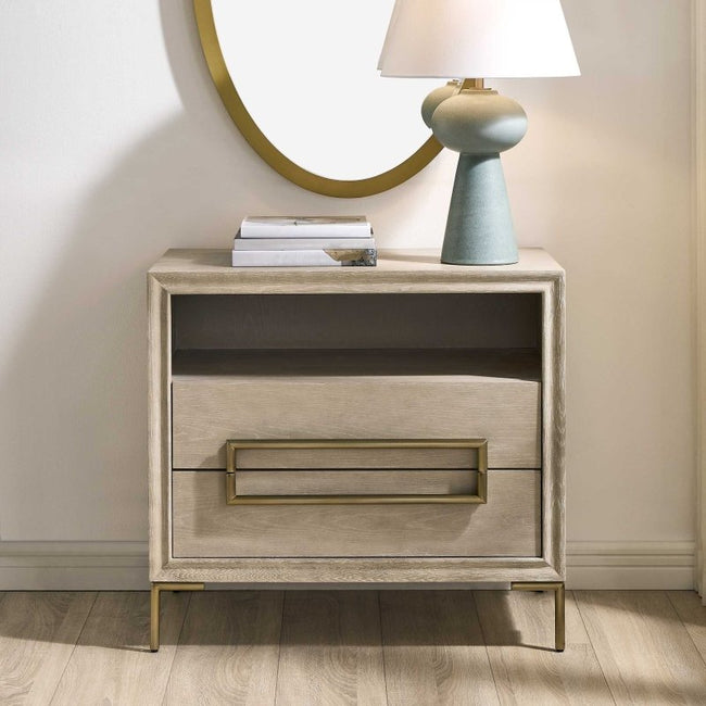 Alessia Modern Light Oak Side Table - Accent Tables