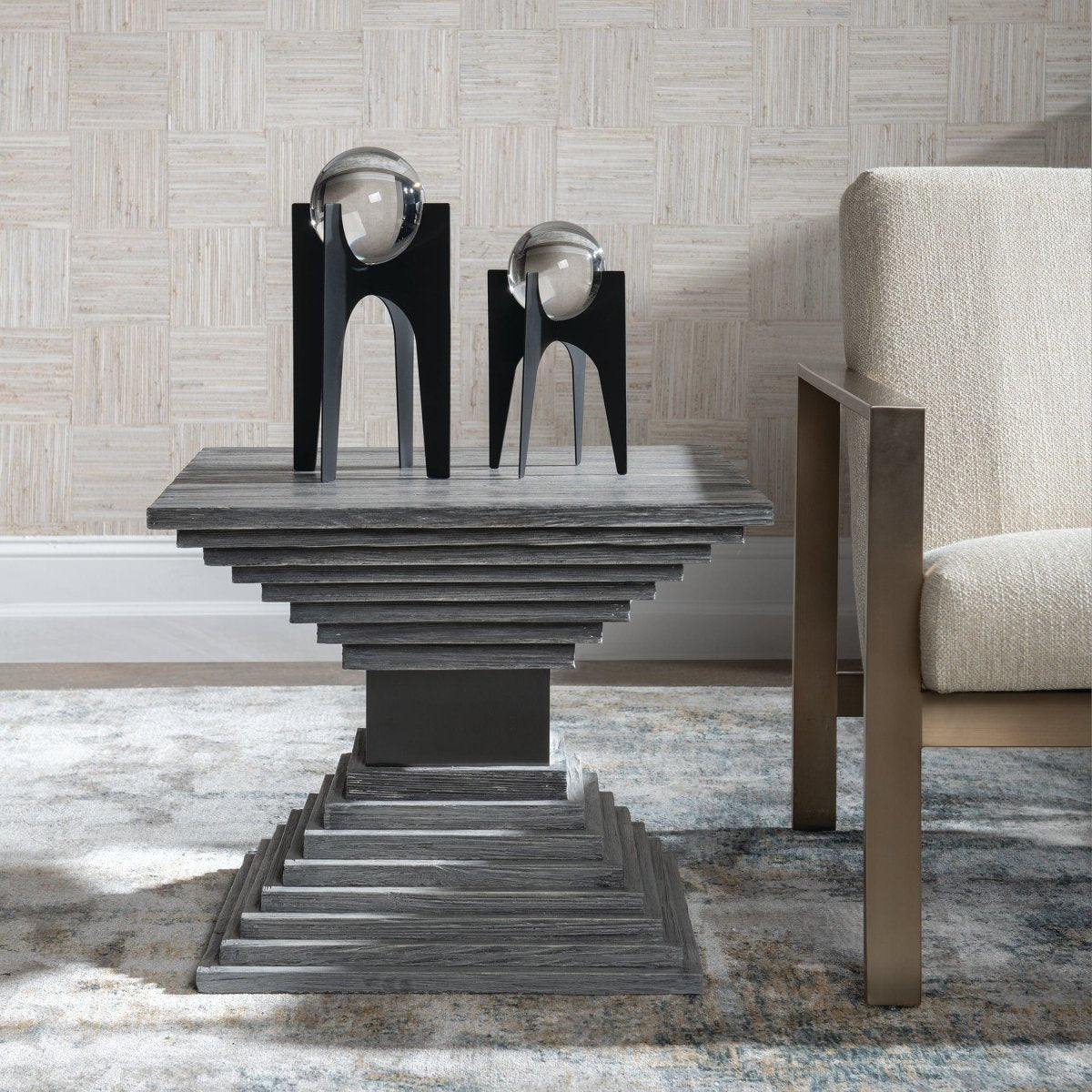 Andes Wooden Geometric Accent Table - Uttermost - Accent Tables by Modest Hut