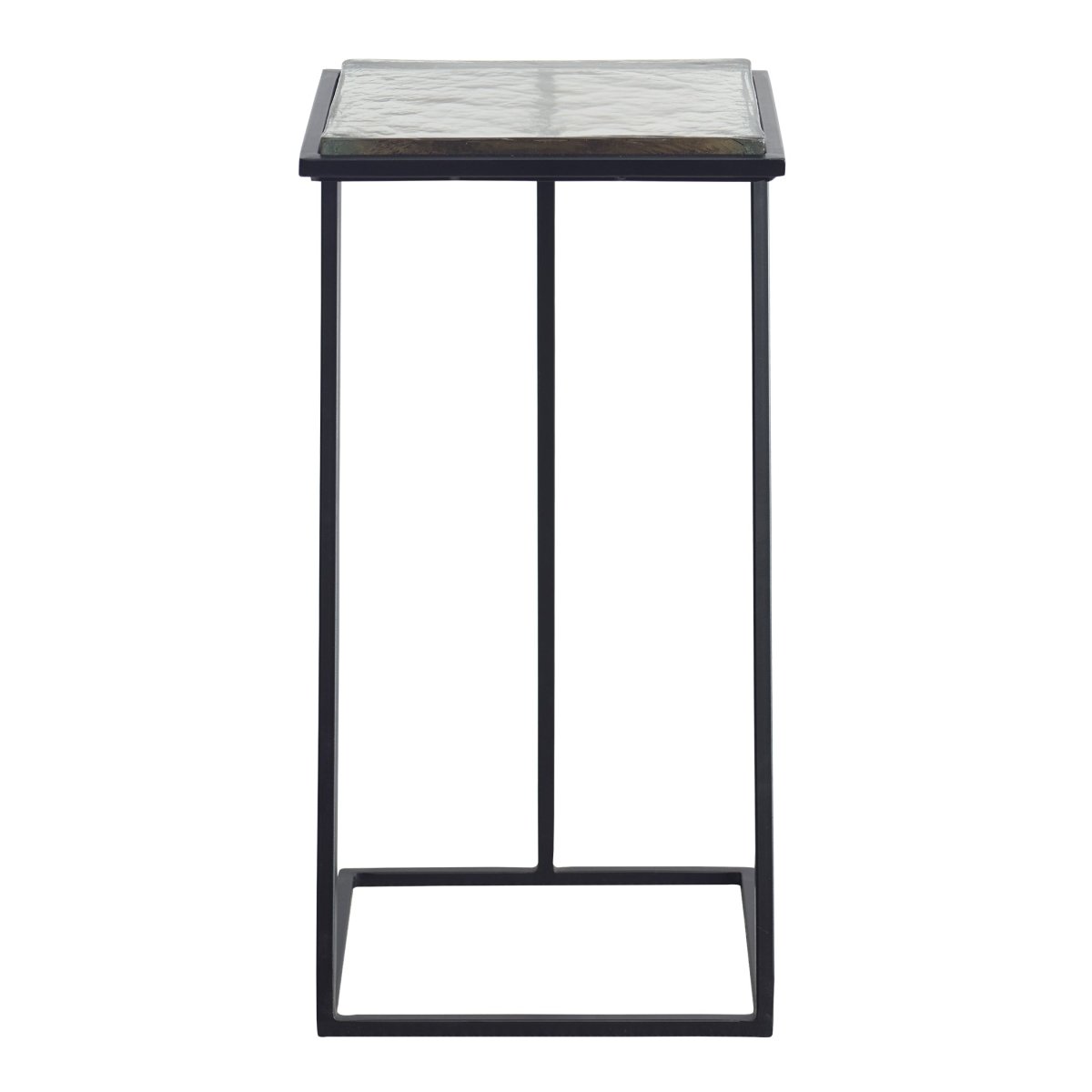 Angled Iron Table with Glass Top - Uttermost - Accent Tables by Modest Hut