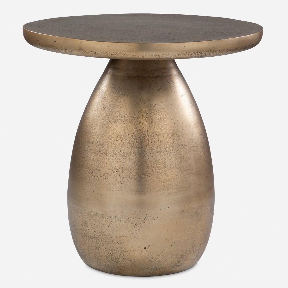 Antigua Antique Brass Side Table - Uttermost - Accent Tables by Modest Hut