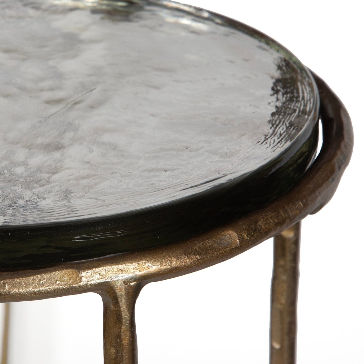 Antique Gold Textured Iron Accent Table - Uttermost - Accent Tables by Modest Hut