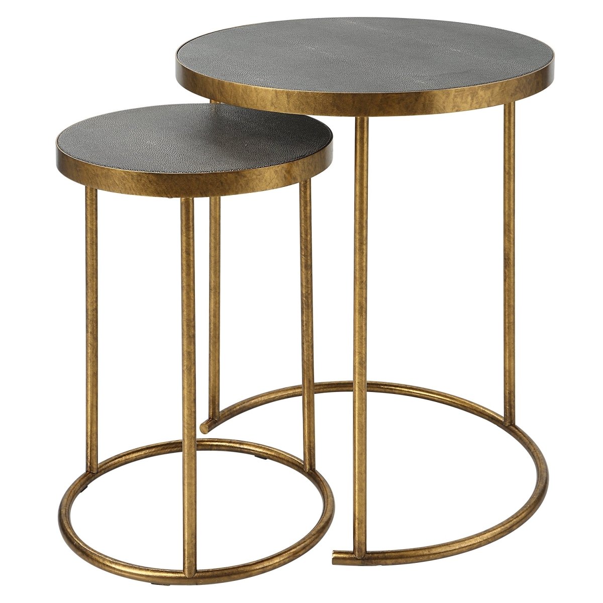 Aragon Brass Nesting Tables, S/2 - Uttermost - Accent Tables by Modest Hut