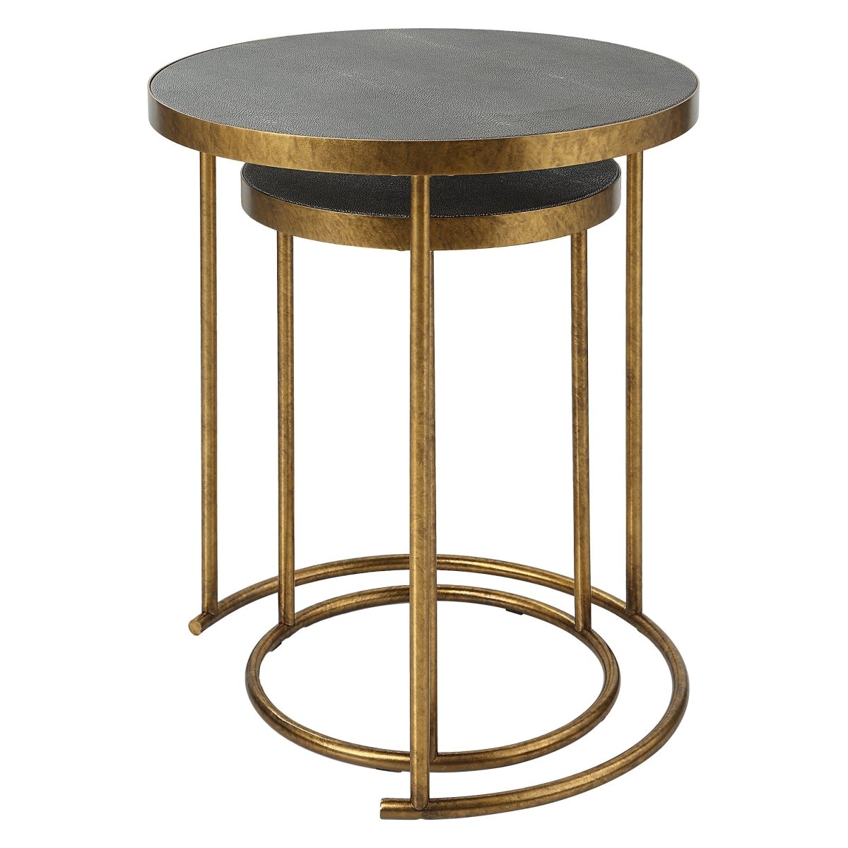 Aragon Brass Nesting Tables, S/2 - Uttermost - Accent Tables by Modest Hut