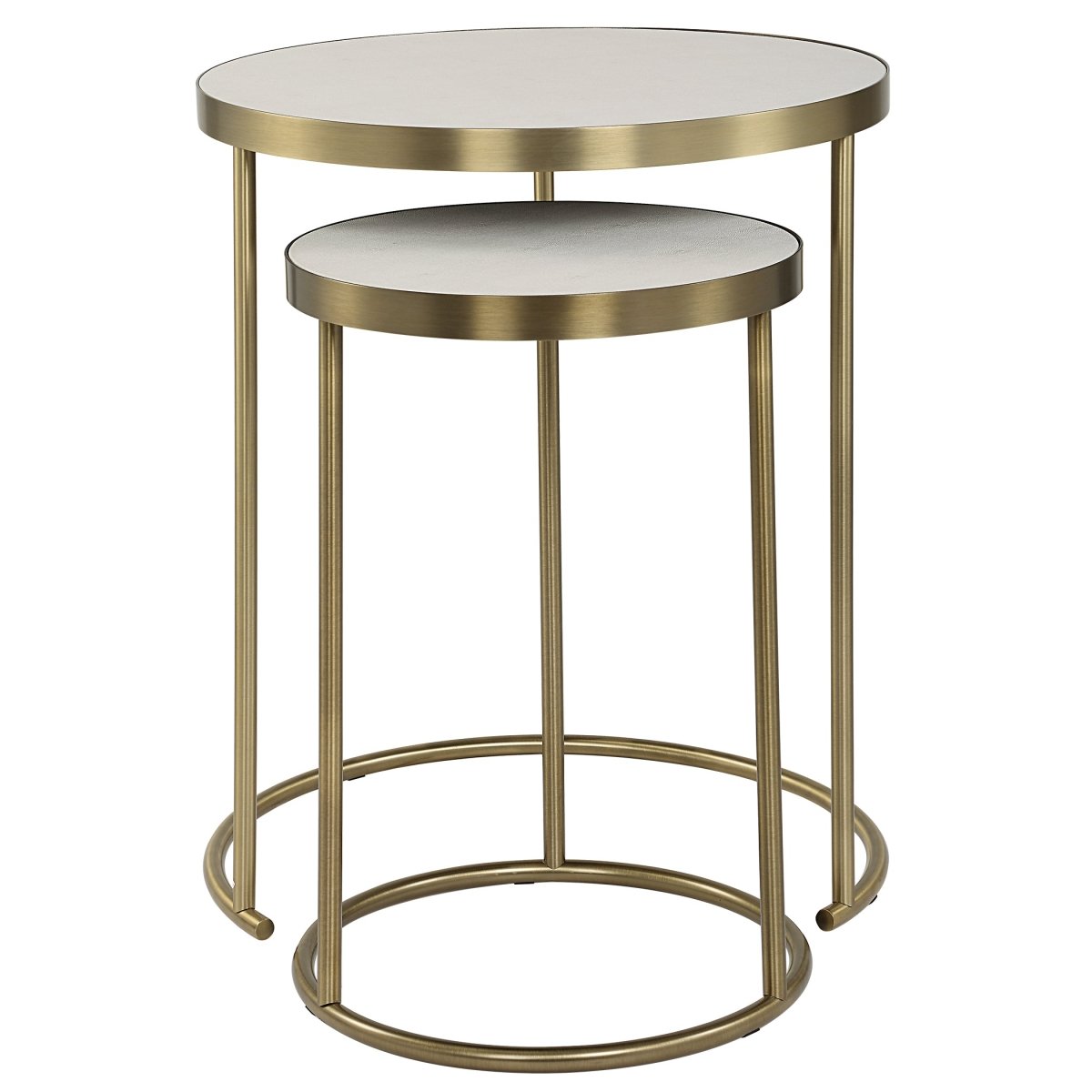 Aragon White Nesting Tables Set/2 - Uttermost - Accent Tables by Modest Hut