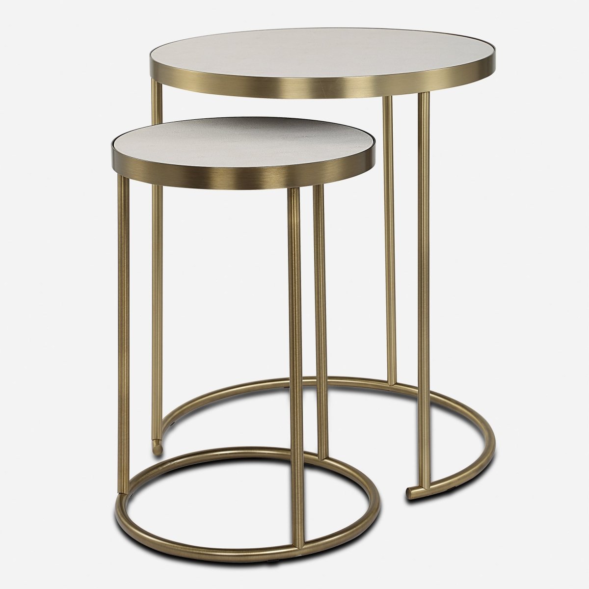 Aragon White Nesting Tables Set/2 - Uttermost - Accent Tables by Modest Hut