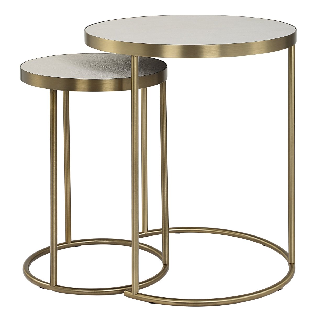 Aragon White Nesting Tables Set/2 - Uttermost - Accent Tables by Modest Hut