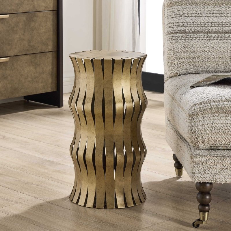 Arida Aged Gold Accent Table by Uttermost alternate view 1