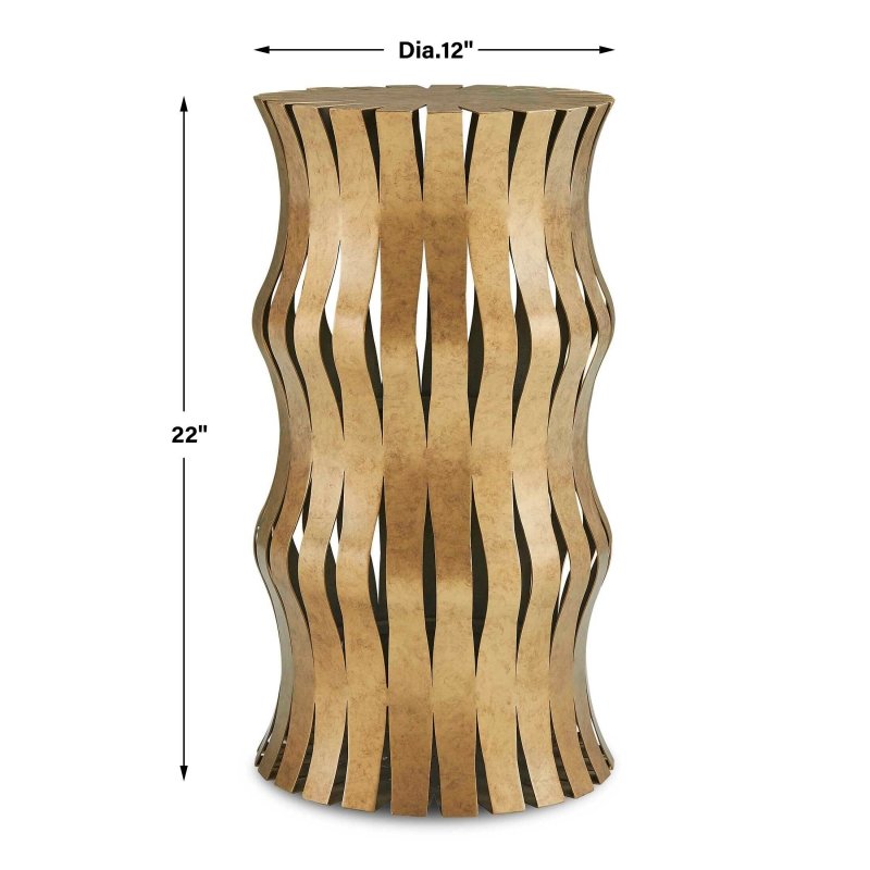 Arida Aged Gold Accent Table by Uttermost dimensions diagram