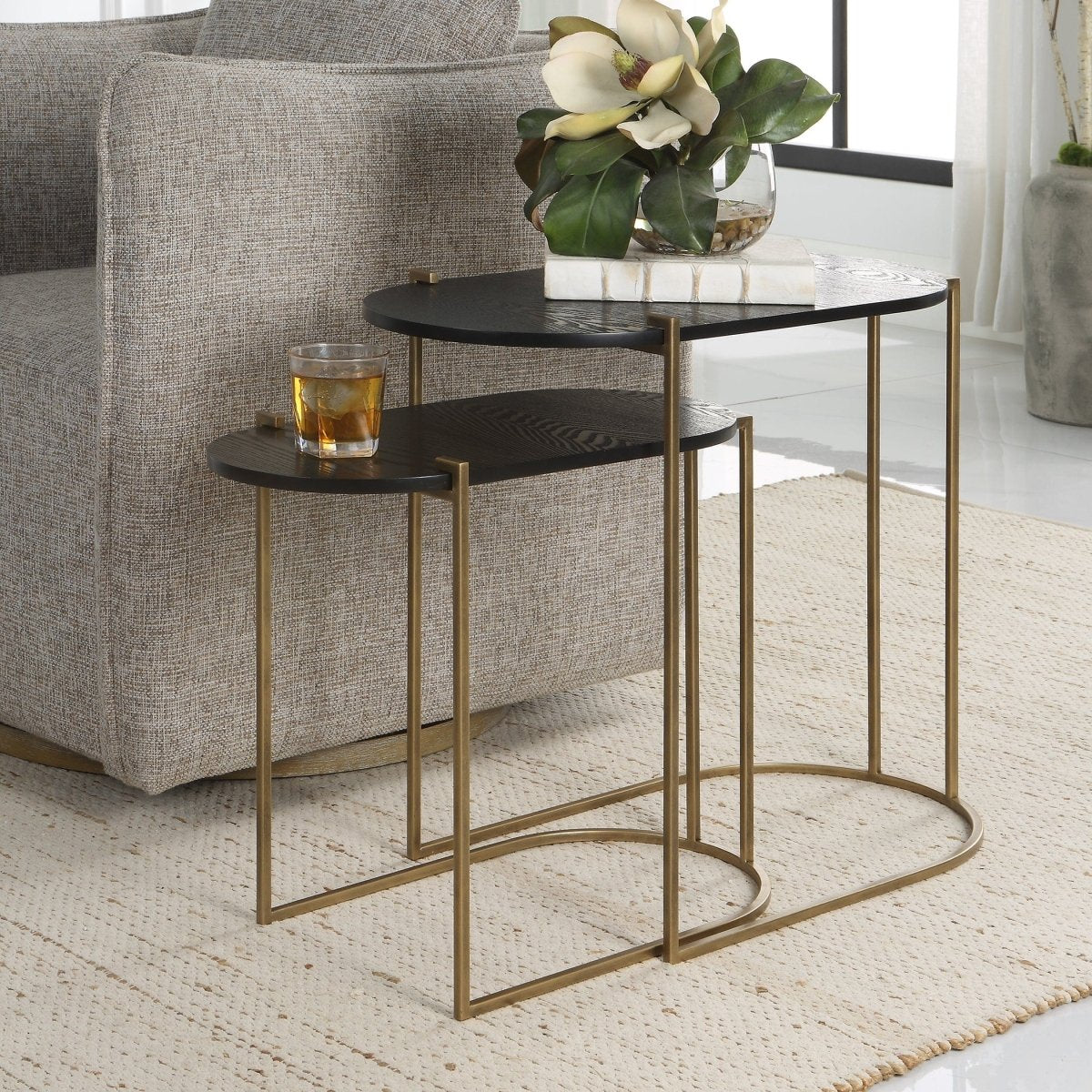 Aztec Wood Nesting Tables, Set/2 - Uttermost - Accent Tables by Modest Hut